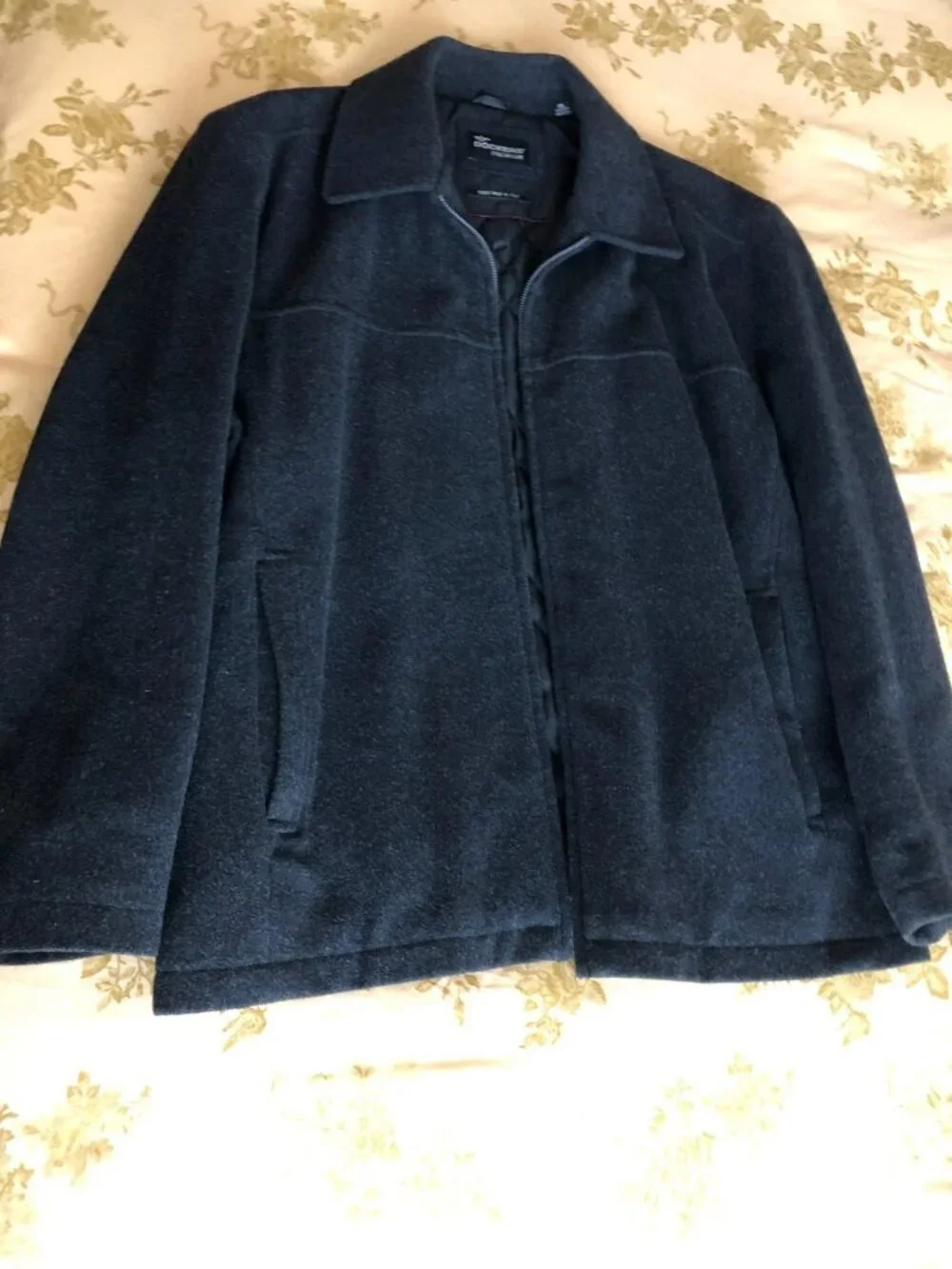 Dockers Premium Men's XL Wool Blend Quilted Full Zip Italian Fabric